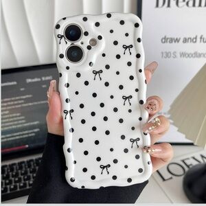 Polka Dot Phone Case - Black and White
